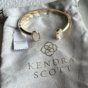 Kendra Scott Elton Gold Cuff Bracelet in Ivory Mother-of-Pearl